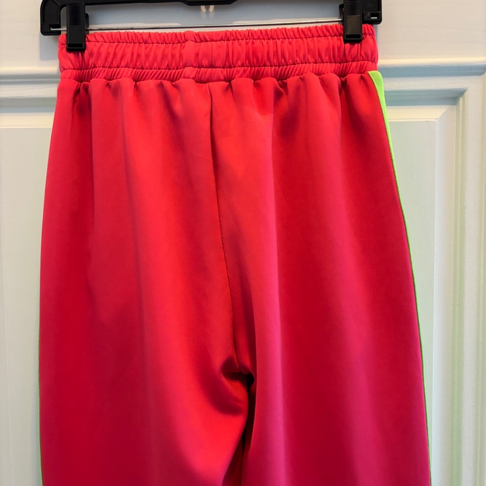 🩷 💚 Palm Angels Track Pants w/imperfections Sz S Neon Pink w/ Neon Green - Picture 5 of 16